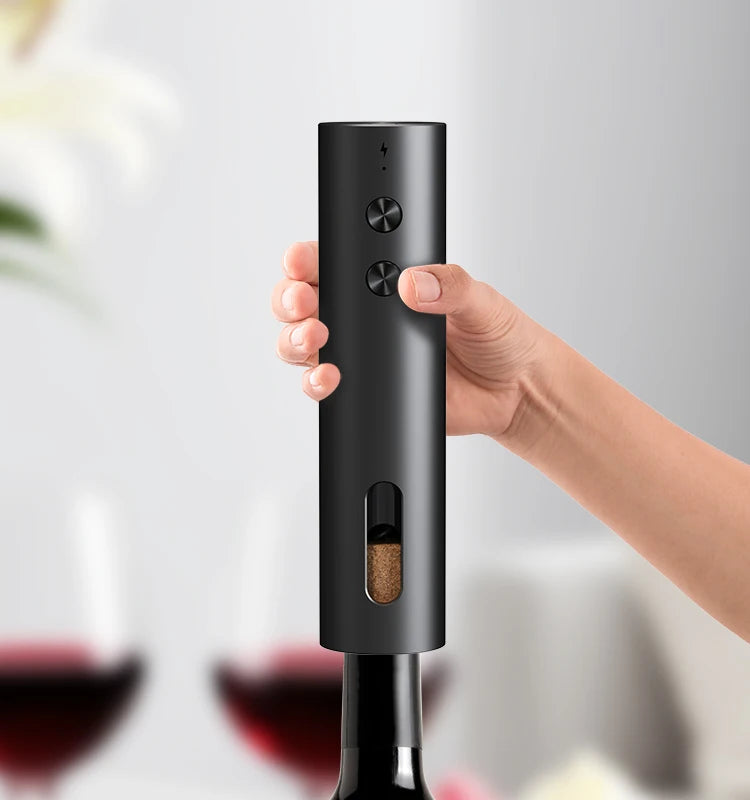 Conjunto de Abridor de Vinho Elétrico Automático Multifuncional com Dosador e Rolha para Vinho Tinto, Abridor de Garrafas Estilo Ins, Conjunto de Presente para Casa e Cozinha