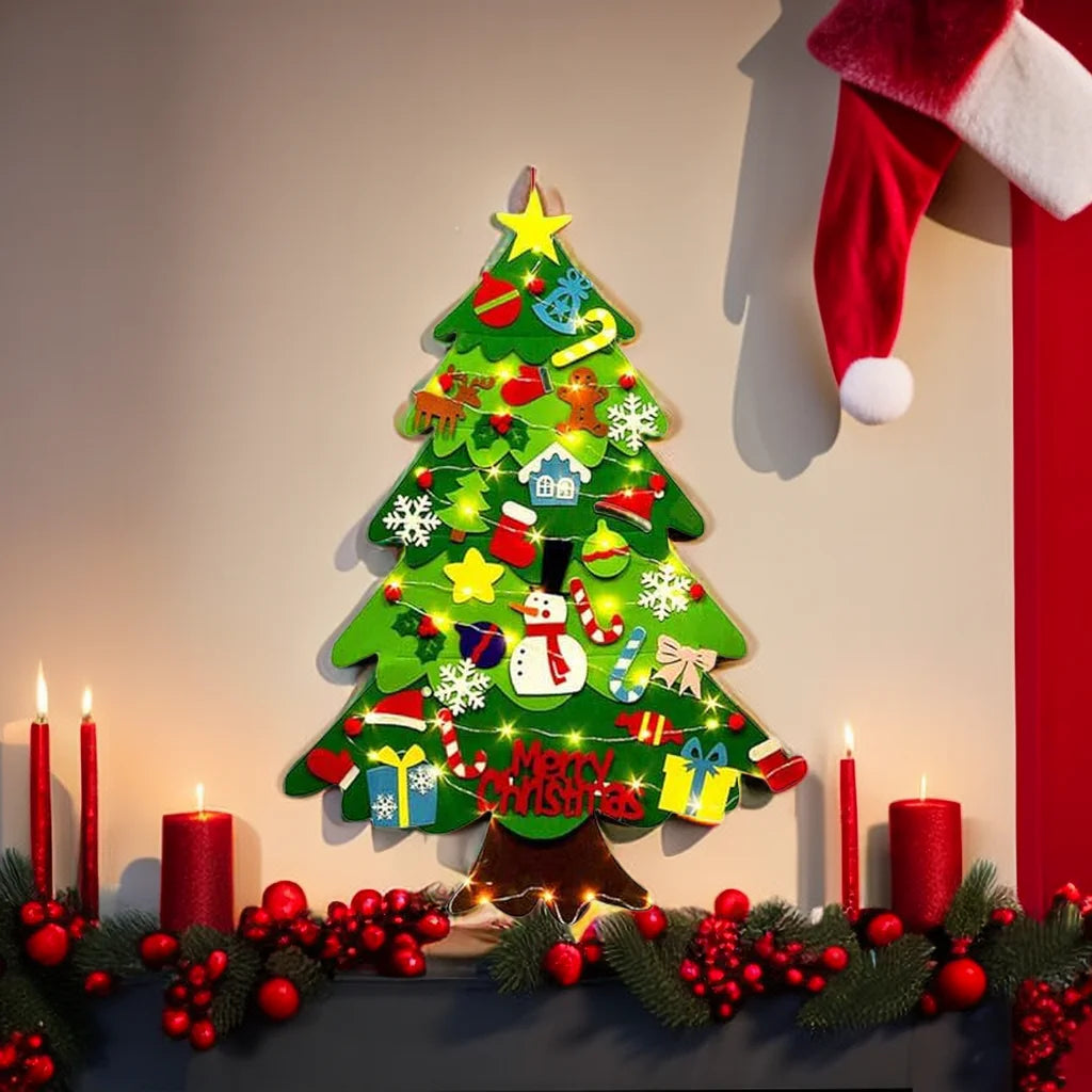 Árvore de Natal de Feltro Iluminada
