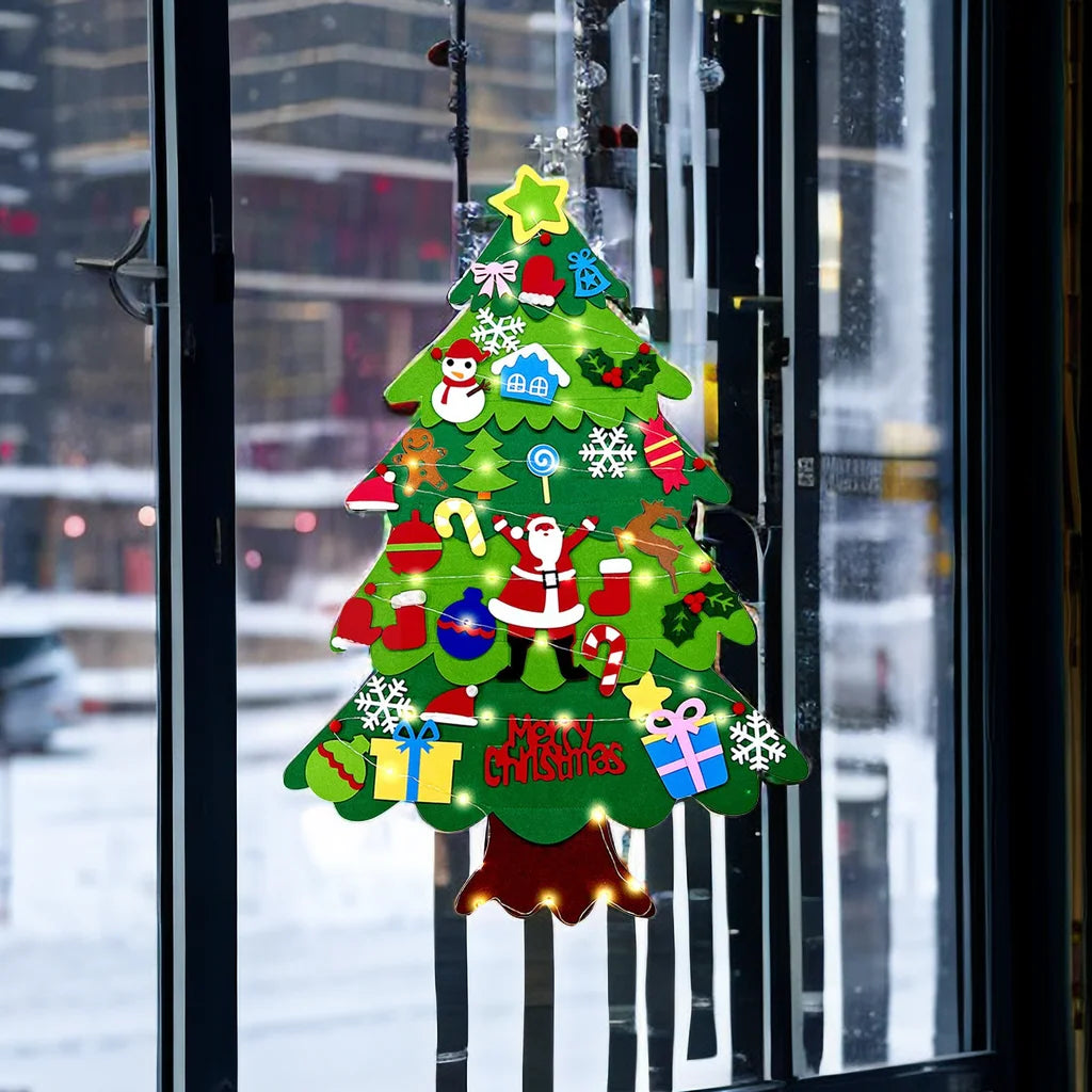 Árvore de Natal de Feltro Iluminada