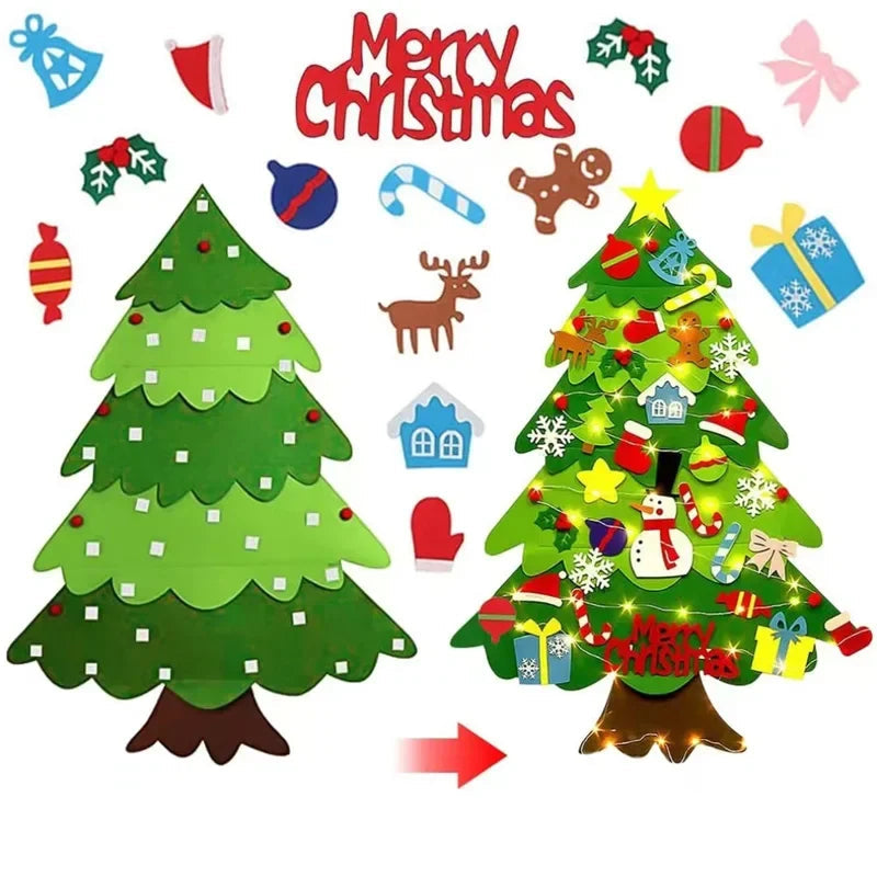 Árvore de Natal de Feltro Iluminada