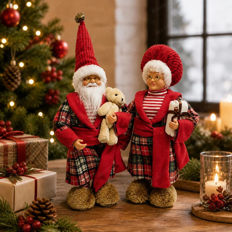 Boneca de Natal em Pé, Decorações de Natal para Vitrine, Presente de Ornamento Festivo
