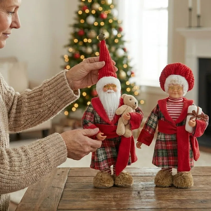Boneca de Natal em Pé, Decorações de Natal para Vitrine, Presente de Ornamento Festivo