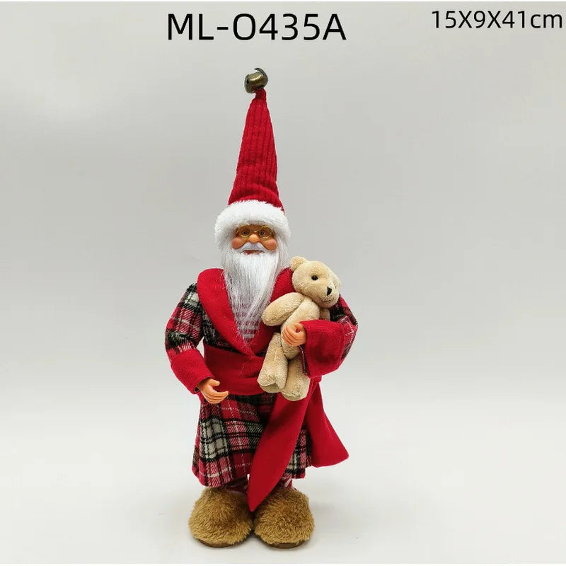 Boneca de Natal em Pé, Decorações de Natal para Vitrine, Presente de Ornamento Festivo