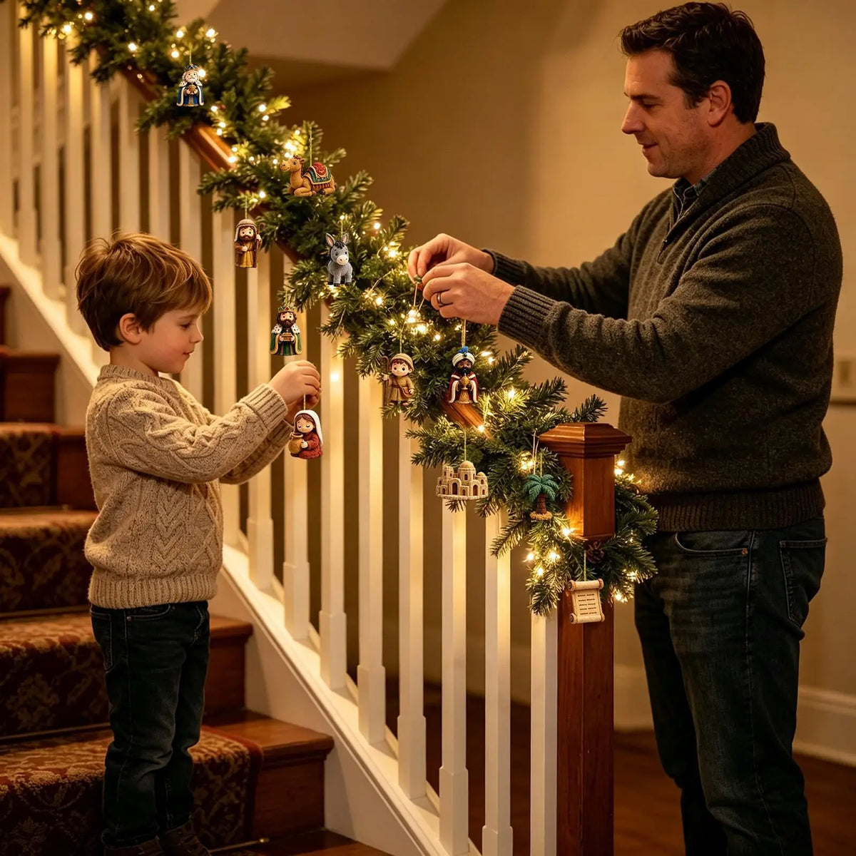Calendário do Advento de Natal 2026, Calendário de Contagem Regressiva de 24 Dias, Conjunto de 24 Peças de Cena de Natal em Acrílico 2D, Ornamento de Parede para Festival Religioso
