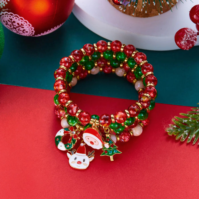 Kit 4 Pulseiras de Natal com Pingentes