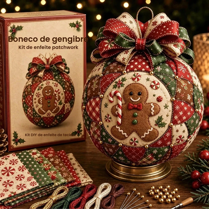 Kit Bolas de Natal em Patchwork Vintage para Montar