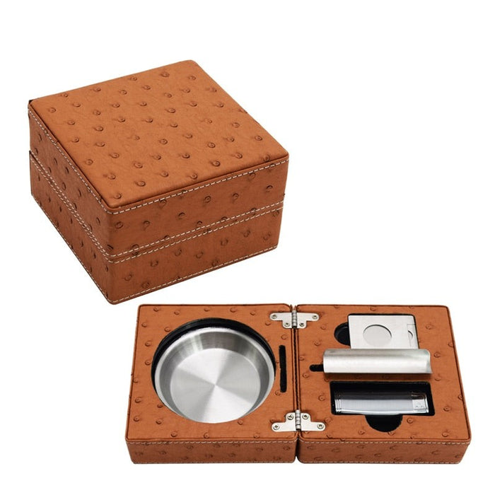 Kit de Viagem para Charuto com Cinzeiro e Cortador
