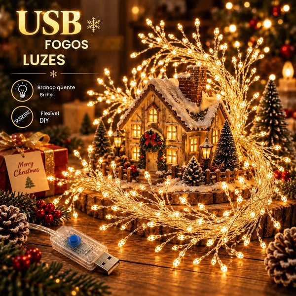 Galho de Luz Efeito Fogos de Artifício
