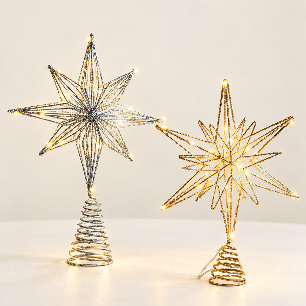 Ponteira Estrela Dourada com LED