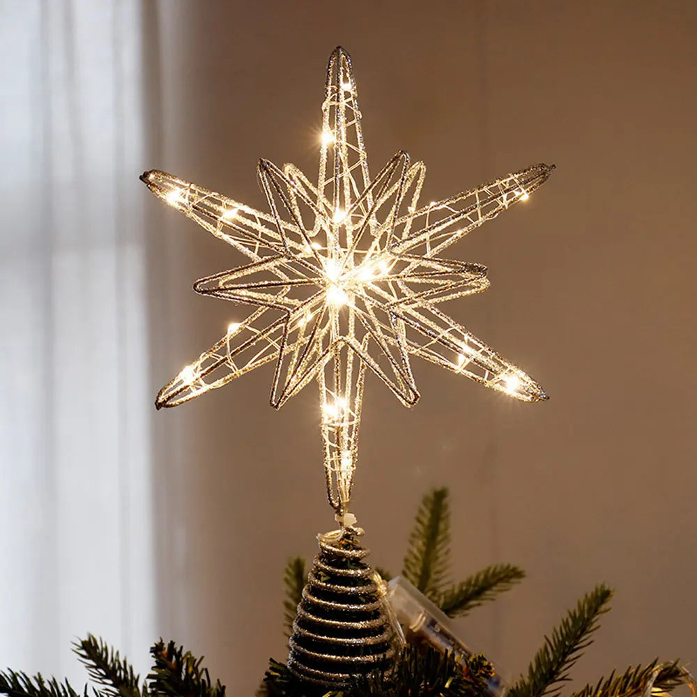 Ponteira Estrela Dourada com LED