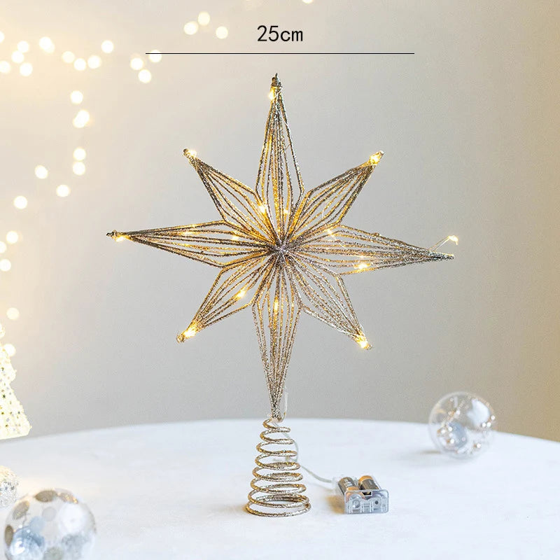Ponteira Estrela Dourada com LED