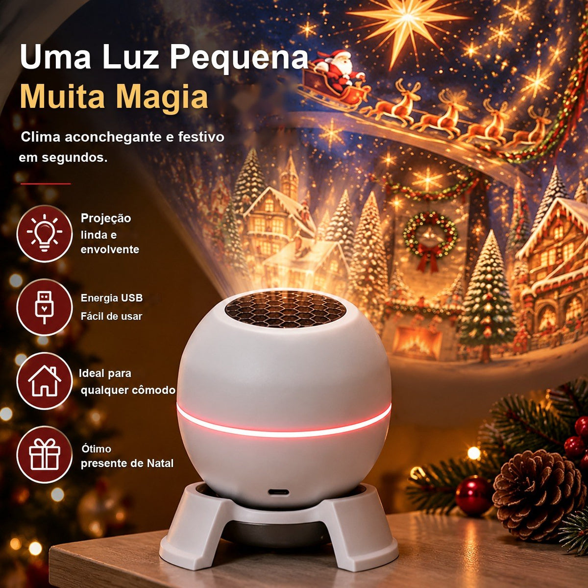Projetor de Natal para Parede e Teto