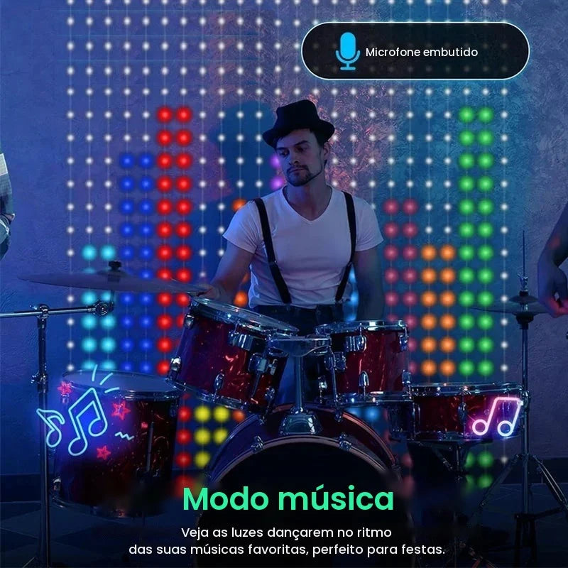 1/2PCS Luzes de Cortina LED Inteligentes, Luzes de Fada LED com Controle por Aplicativo, Sincronização Musical, Padrões DIY, Impermeáveis para Decoração de Festas Internas e Externas
