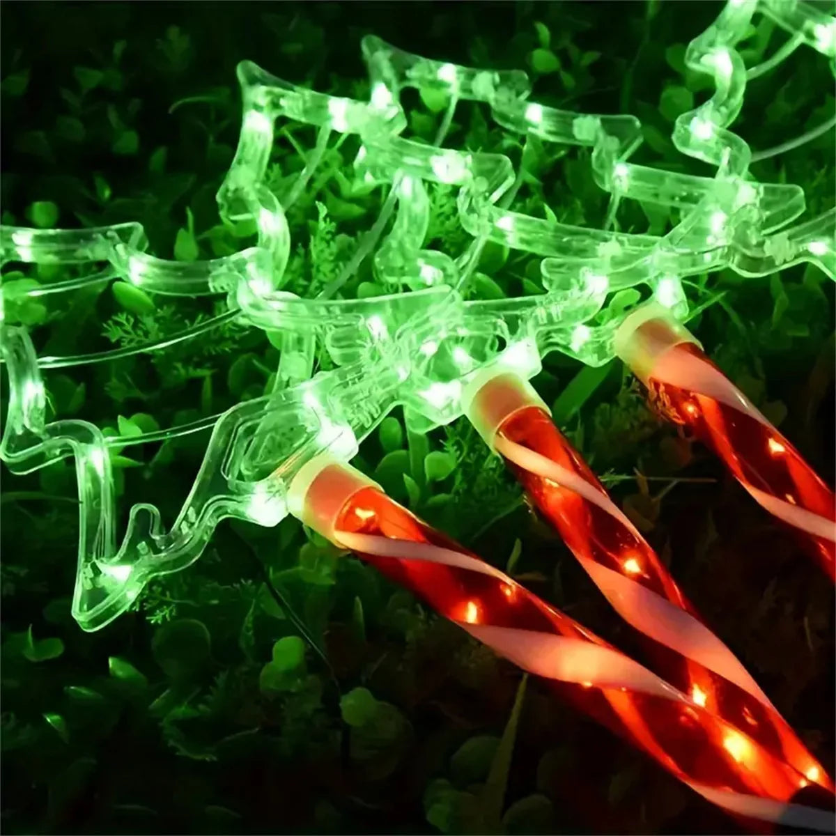 5 pc/set solar doce cana luz ao ar livre à prova dwaterproof água 8 modos montado no chão luz corda jardim pátio decoração