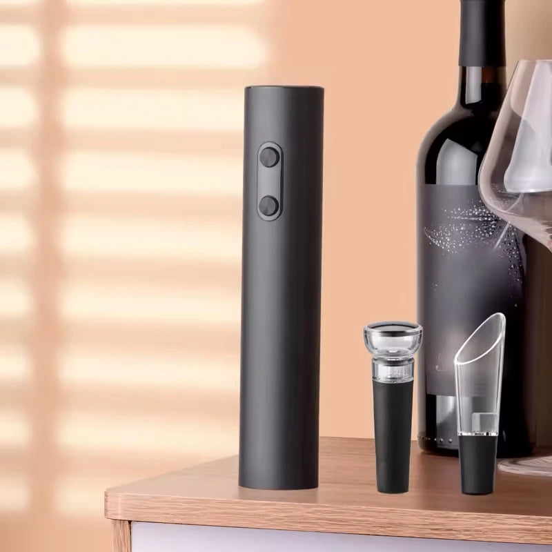 Conjunto de Abridor de Vinho Elétrico Automático Multifuncional com Dosador e Rolha para Vinho Tinto, Abridor de Garrafas Estilo Ins, Conjunto de Presente para Casa e Cozinha