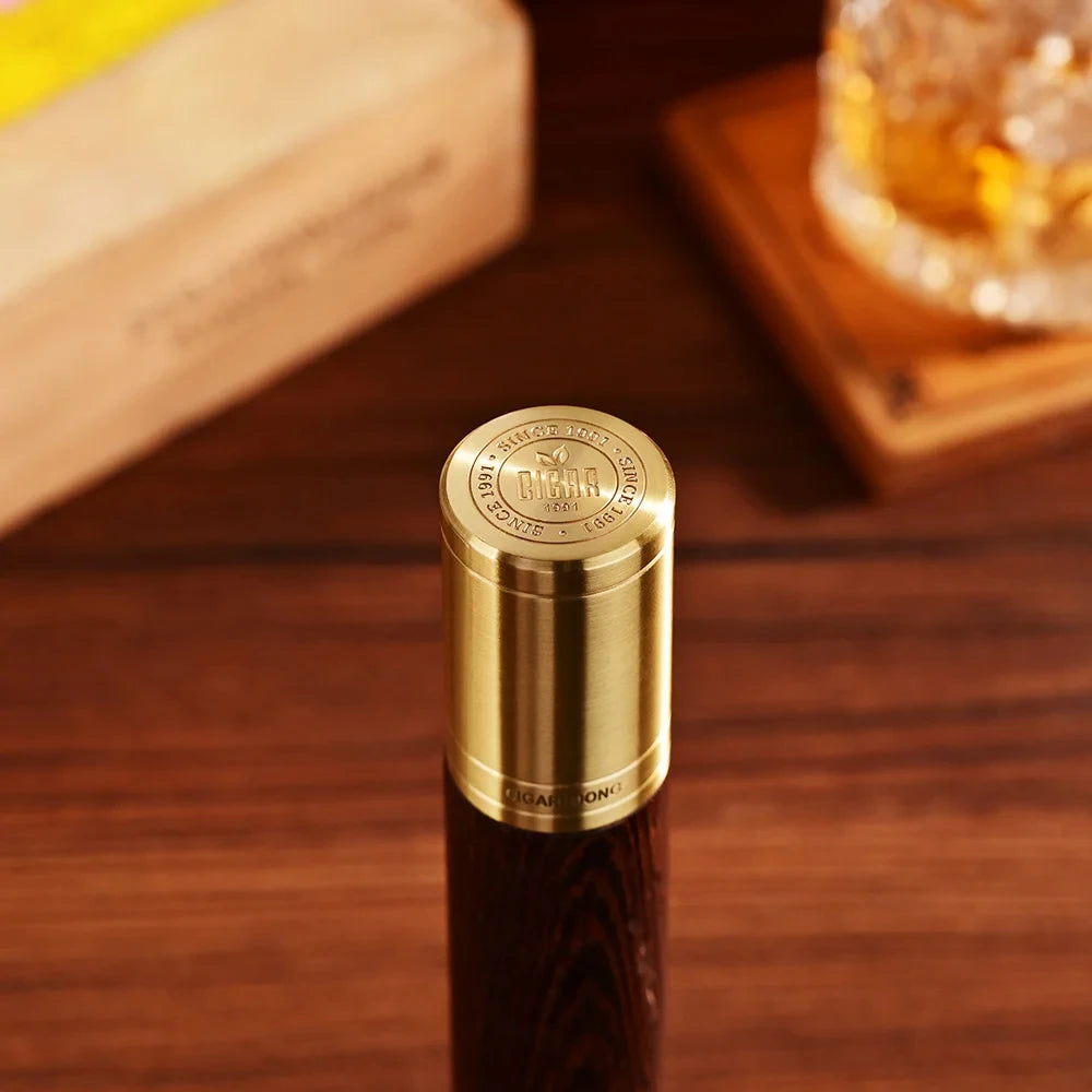 Cigarloong suporte de tubo de charuto de madeira de cedro portátil único caso de charuto viagem mini umidificador caixa com caixa de presente acessórios de charuto