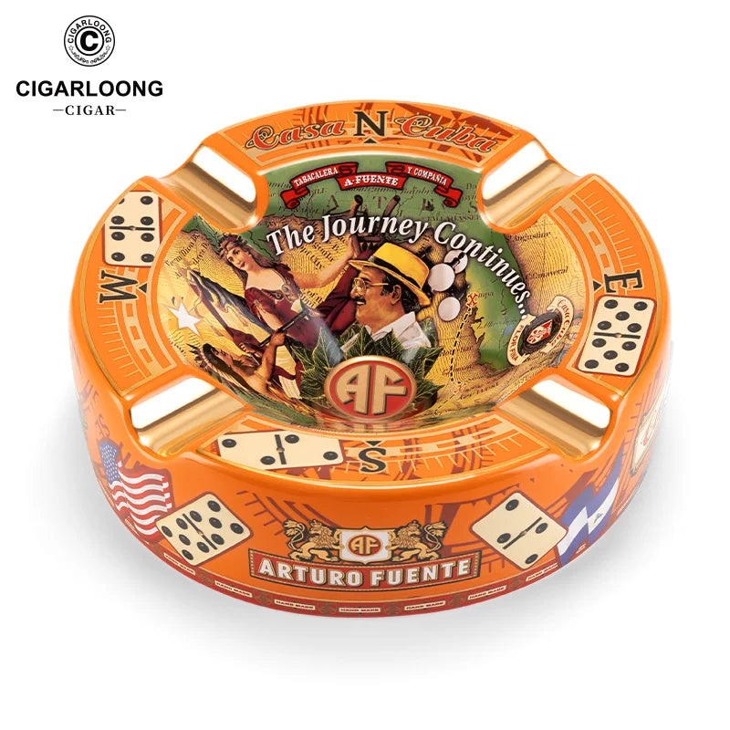 Cinzeiro de cerâmica para charutos, luxo, grande diâmetro com 4 espaços, bandeja de cinzas, extintor de charutos, decoração de mesa, acessório para fumar