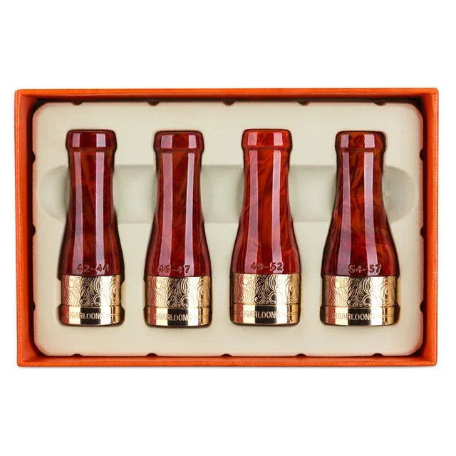 CIGARLOONG Suporte para boca de charuto, resina termoplástica portátil, quatro especificações, filtro de charuto multicolorido, conjunto de caixa de presente