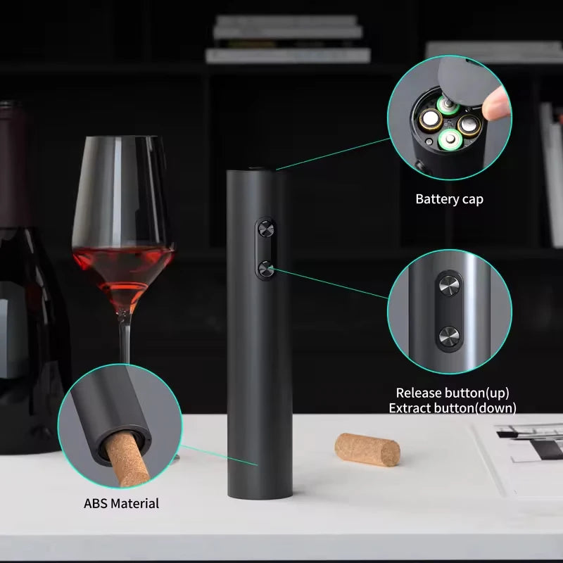 Conjunto de Abridor de Vinho Elétrico Automático Multifuncional com Dosador e Rolha para Vinho Tinto, Abridor de Garrafas Estilo Ins, Conjunto de Presente para Casa e Cozinha