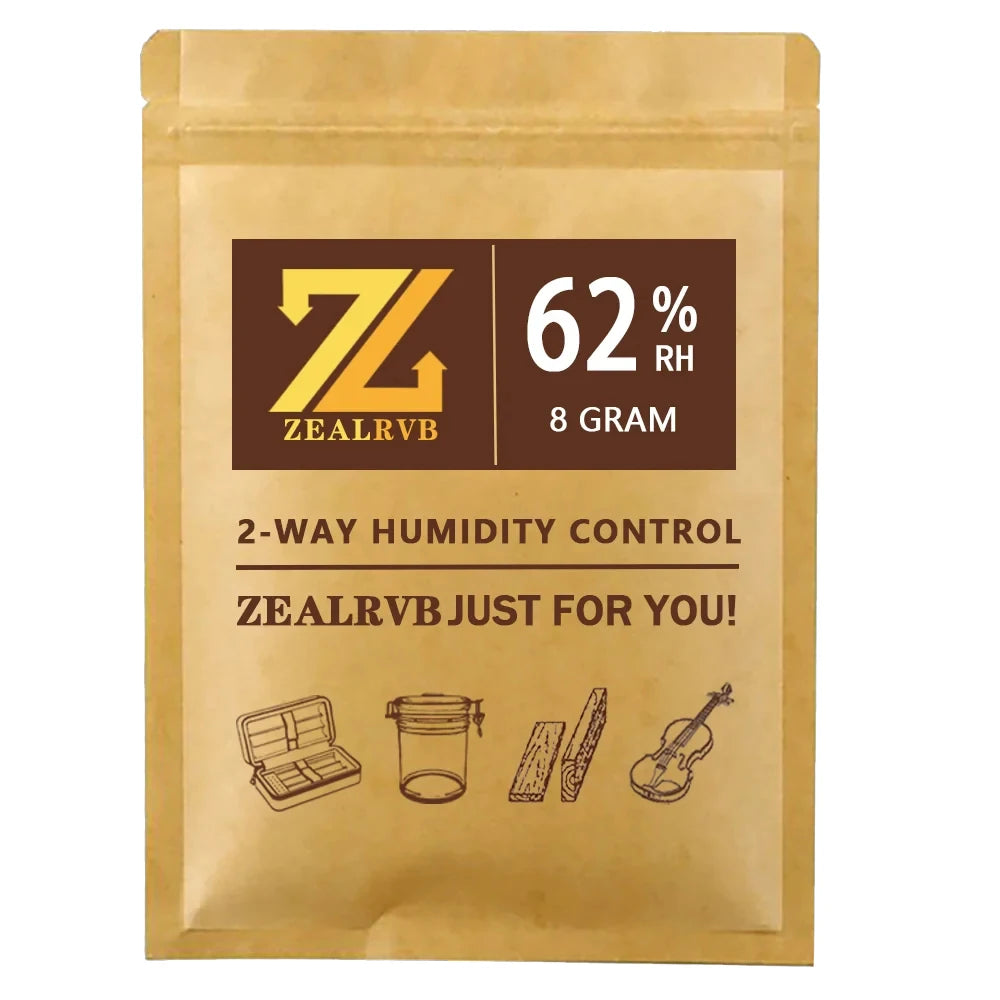 Pacotes de umidade Humidor com 10 unidades, 8g |   Controle de 2 vias 62% 69% RH para baterias de umidade relativa do Humidor ZEAL do charuto