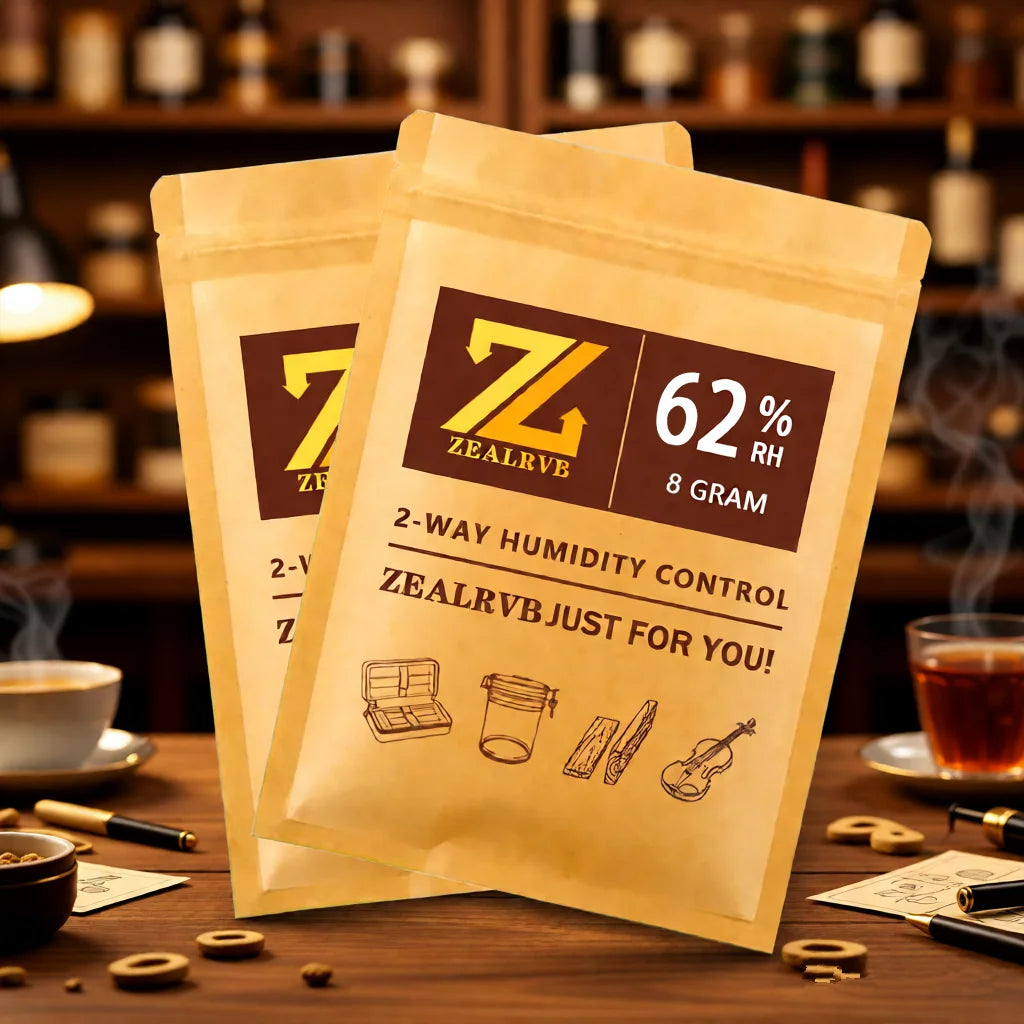 Pacotes de umidade Humidor com 10 unidades, 8g |   Controle de 2 vias 62% 69% RH para baterias de umidade relativa do Humidor ZEAL do charuto