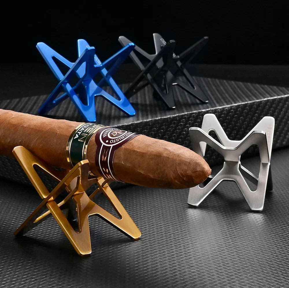 CIGARLOONG-Suporte portátil do resto do charuto do aço inoxidável, suporte transversal do curso, gadgets do charuto