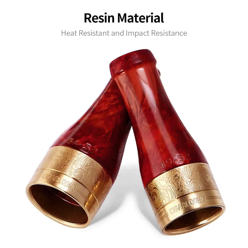 CIGARLOONG Suporte para boca de charuto, resina termoplástica portátil, quatro especificações, filtro de charuto multicolorido, conjunto de caixa de presente