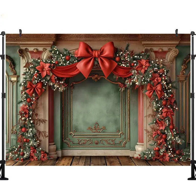 Arcos LS com Guirlandas e Árvores de Natal, Painéis de Fundo para Fotografia de Crianças e Adultos, Acessórios para Sessões de Fotos de Bebês e Crianças