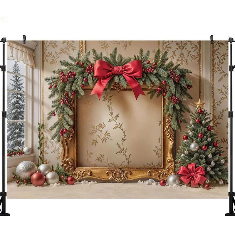 Arcos LS com Guirlandas e Árvores de Natal, Painéis de Fundo para Fotografia de Crianças e Adultos, Acessórios para Sessões de Fotos de Bebês e Crianças