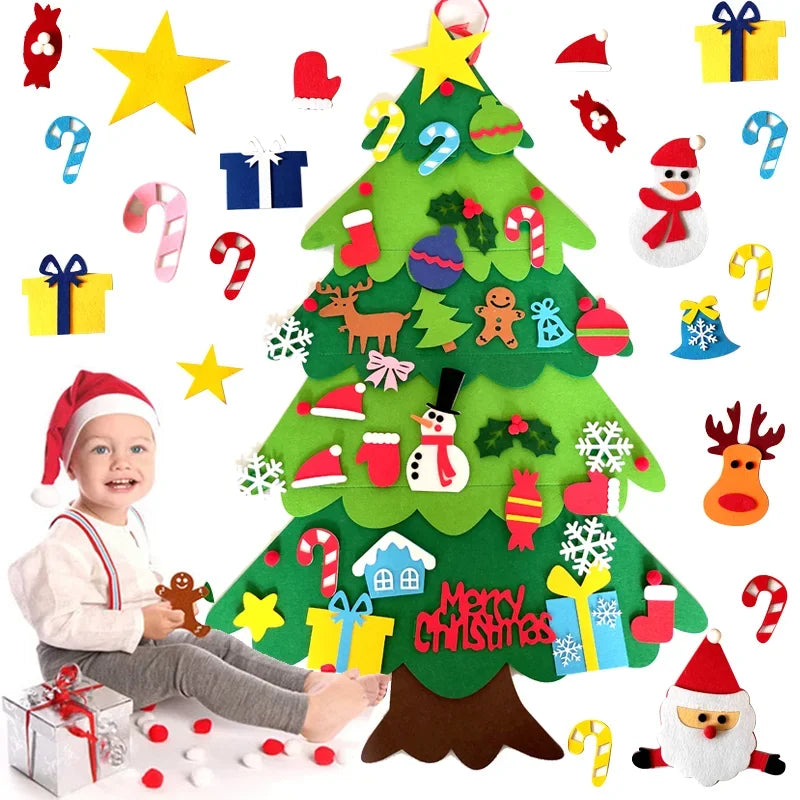 Árvore de Natal de Feltro Iluminada