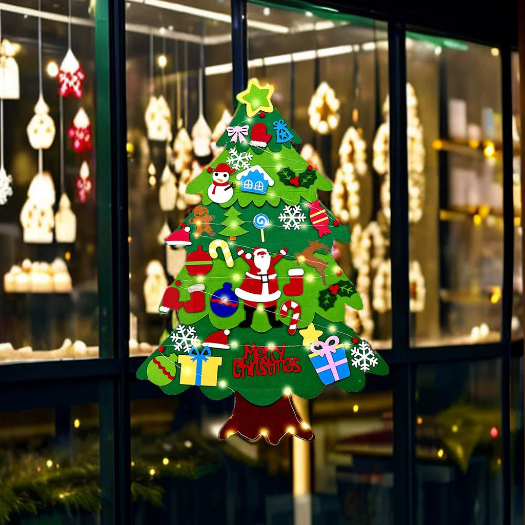 Árvore de Natal de Feltro Iluminada