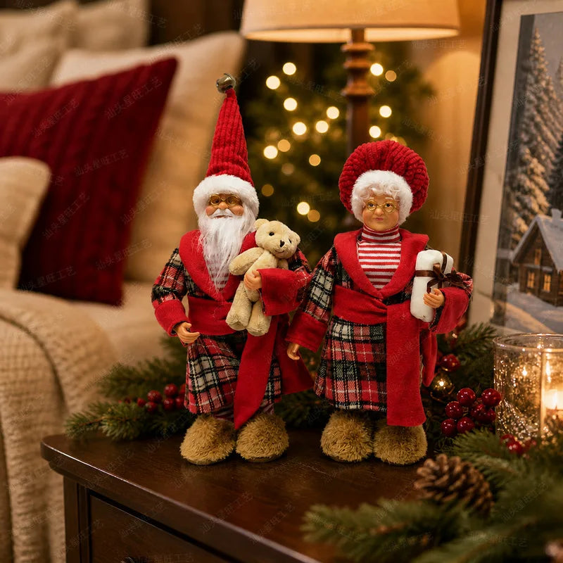 Boneca de Natal em Pé, Decorações de Natal para Vitrine, Presente de Ornamento Festivo