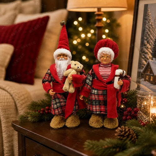 Boneca de Natal em Pé, Decorações de Natal para Vitrine, Presente de Ornamento Festivo