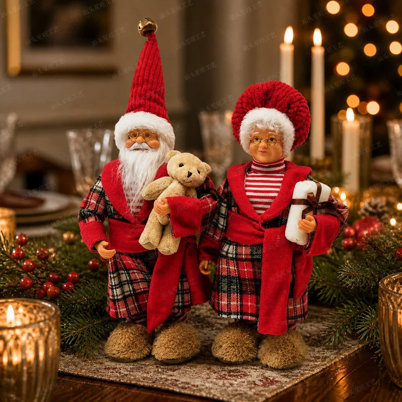 Boneca de Natal em Pé, Decorações de Natal para Vitrine, Presente de Ornamento Festivo