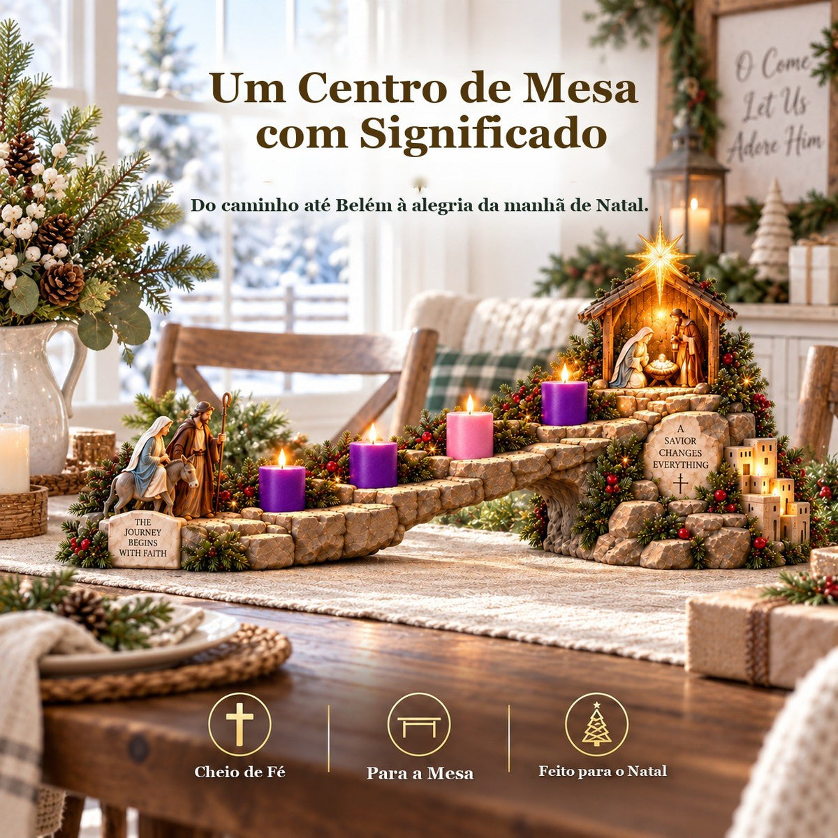 Caminho do Advento Iluminado com Presépio