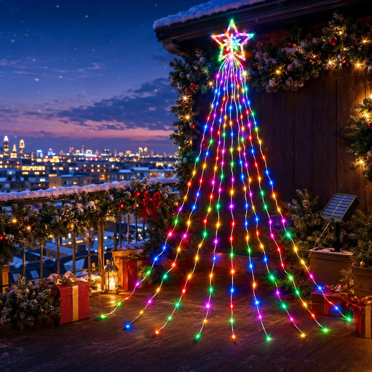 Cascata Solar de Estrelas de Natal