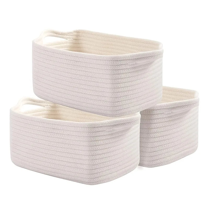 Kit Cestos Organizadores Pequenos de Corda, 33 x 23 x 14 cm
