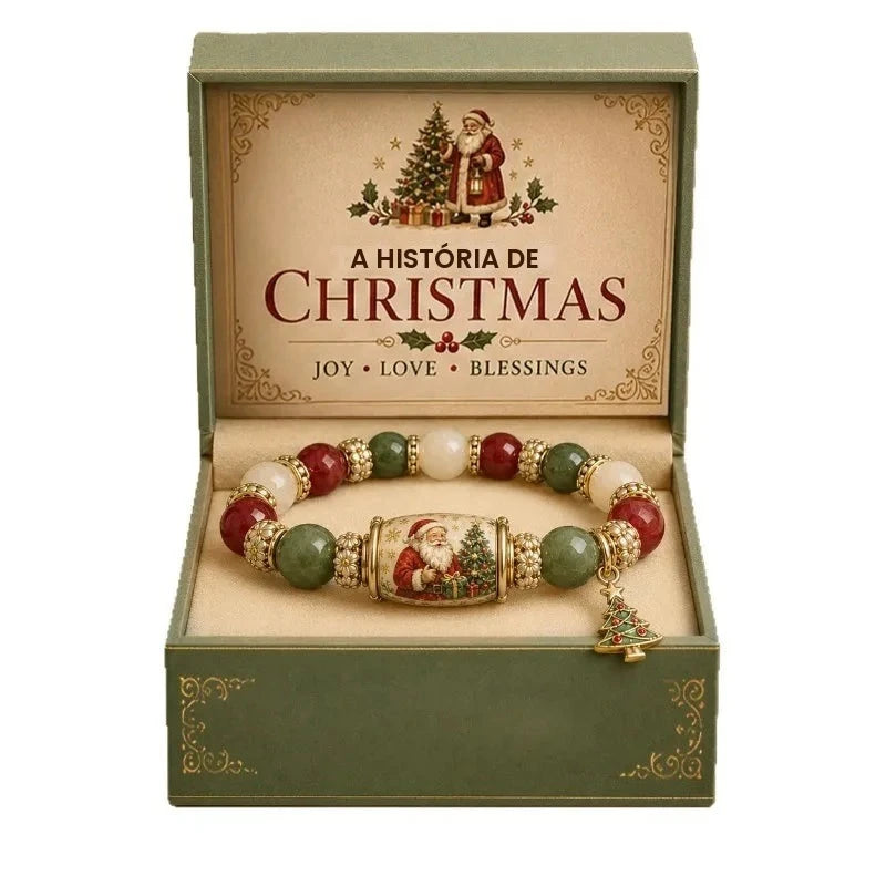 Coleção Mágica de Natal Edição Limitada 2026: Pulseira para Mulheres e Meninas, Pulseiras Elásticas de Contas com Berloques, Presente de Joalheria