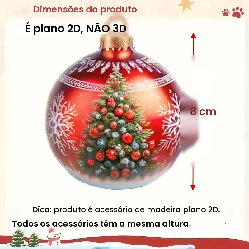 Conjunto de 36 peças de decoração de bola de Natal de feriado 2D pingentes planos de madeira presentes de Natal e ano novo decorações para casa e festas