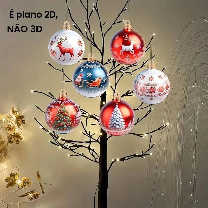 Conjunto de 36 peças de decoração de bola de Natal de feriado 2D pingentes planos de madeira presentes de Natal e ano novo decorações para casa e festas