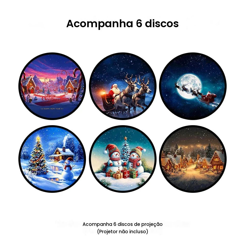 Conjunto de Discos de Filme para Projetor de Galáxia de Natal, 6 Peças, Discos de Substituição de Slides de Projeção HD para Projetor de Estrelas e Projetor de Galáxia (Não Inclui)