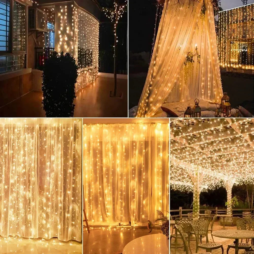 Cortina Solar Natalina 600 LEDs