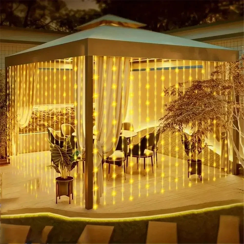 Cortina Solar Natalina 600 LEDs