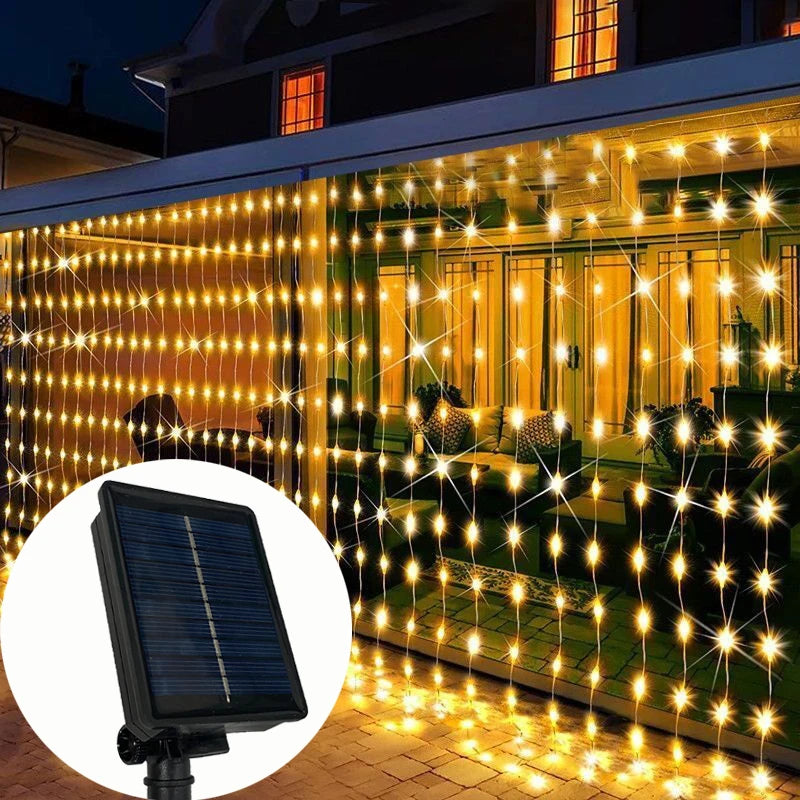 Cortina Solar Natalina 600 LEDs