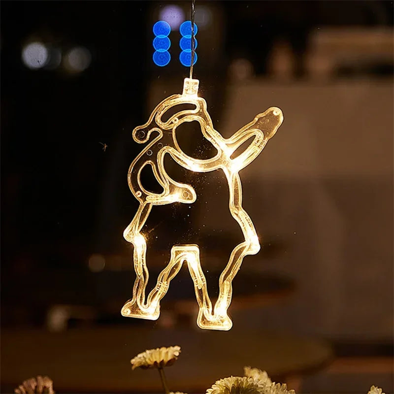 Enfeite de Janela Iluminado com Ventosa
