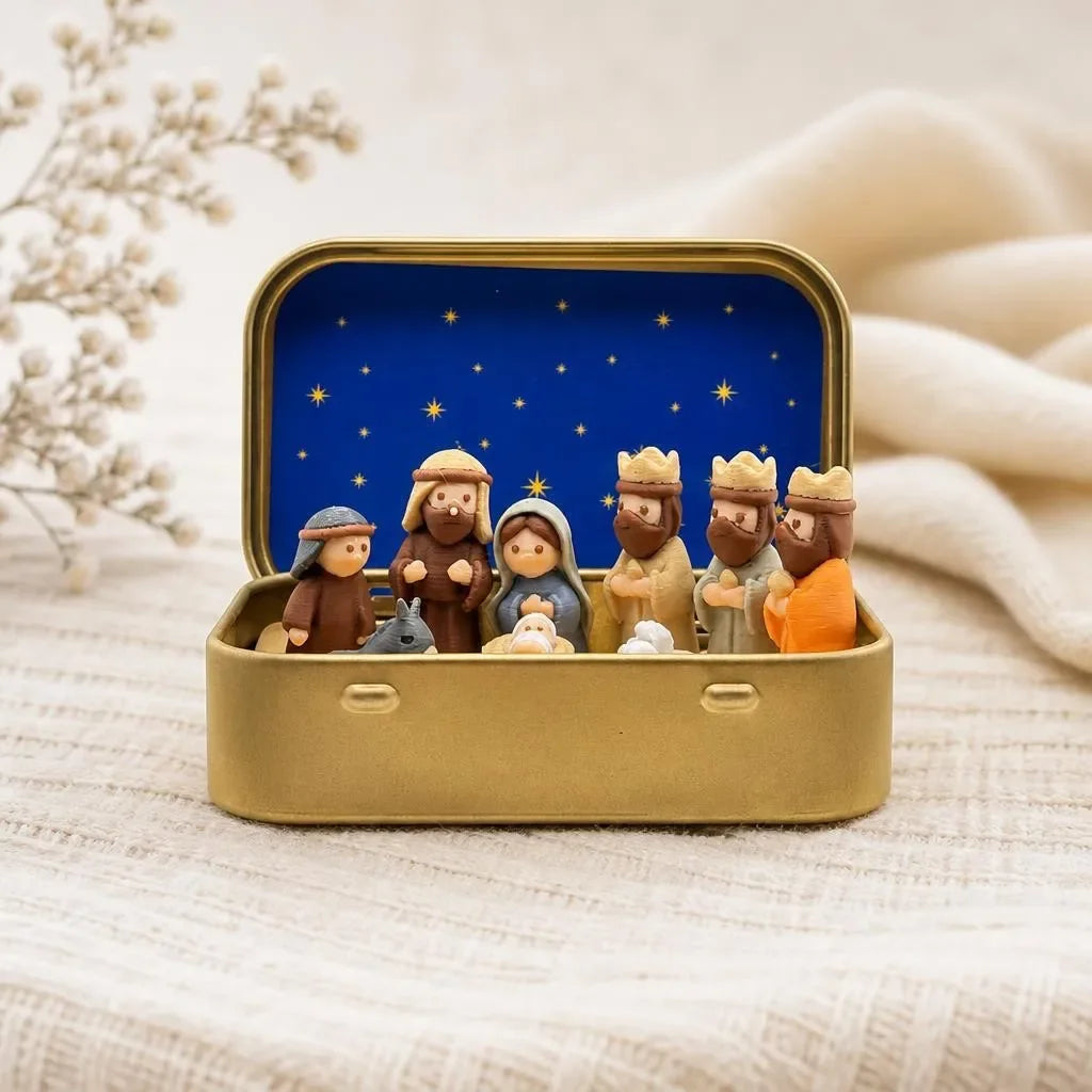 Enfeite de Presépio de Natal, Pequena Decoração Criativa para Mesa, Artesanato, Decoração de Presente para Festas