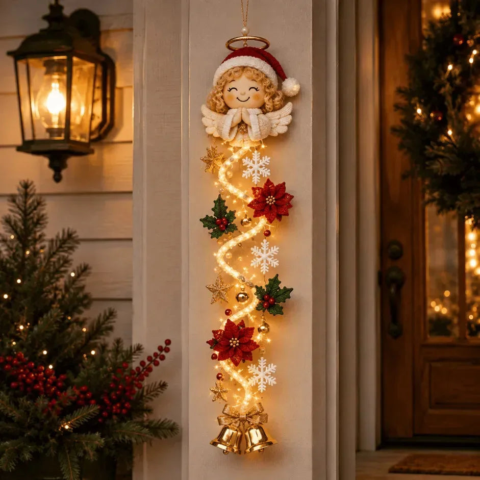 Enfeites luminosos para pendurar na porta no Natal, em formato de espiral, para decoração de janelas, jardim e casa, ideal para o Natal de 2027, para montar você mesmo, presente de Ano Novo.