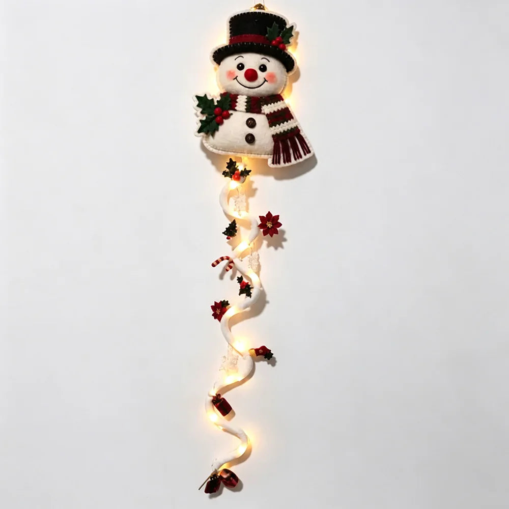 Enfeites luminosos para pendurar na porta no Natal, em formato de espiral, para decoração de janelas, jardim e casa, ideal para o Natal de 2027, para montar você mesmo, presente de Ano Novo.