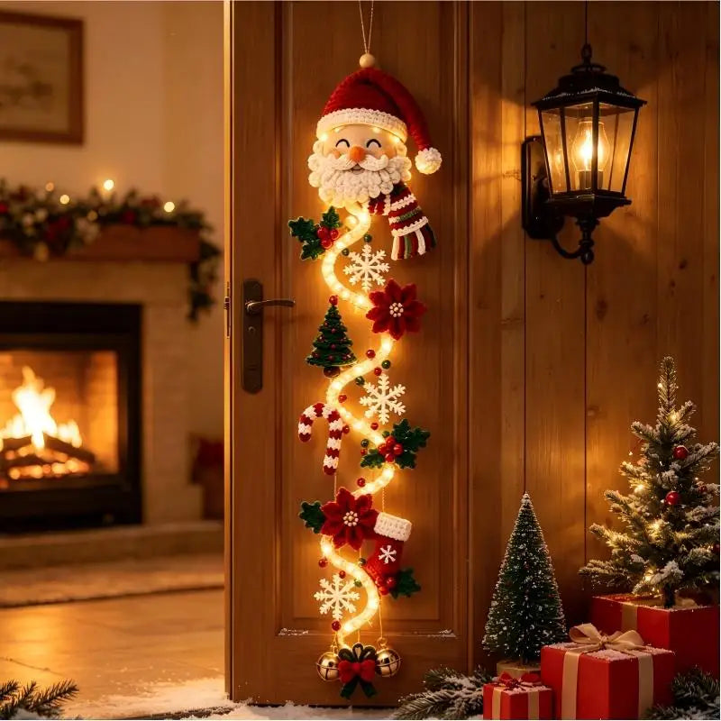 Enfeites luminosos para pendurar na porta no Natal, em formato de espiral, para decoração de janelas, jardim e casa, ideal para o Natal de 2027, para montar você mesmo, presente de Ano Novo.
