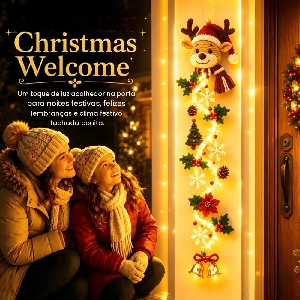 Enfeites luminosos para pendurar na porta no Natal, em formato de espiral, para decoração de janelas, jardim e casa, ideal para o Natal de 2027, para montar você mesmo, presente de Ano Novo.
